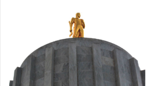 Pioneer atop Oregon capitol